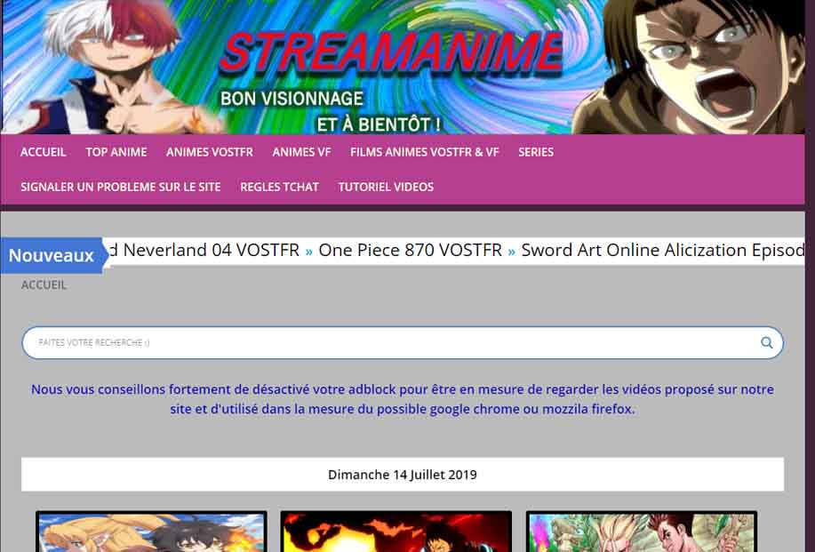 animes VF VOSTFR telecharger gratuit streamanime